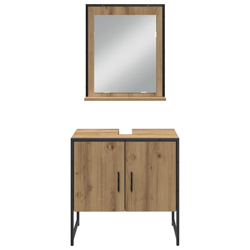 Bathroom Furniture Set 4 pcs Brown Engineered wood
