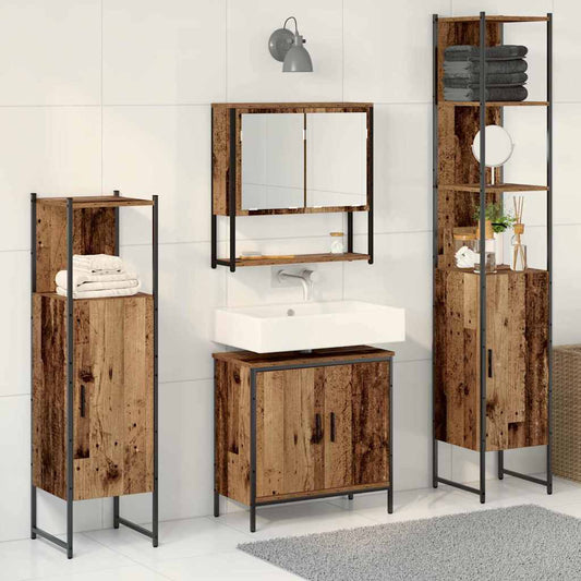 Bathroom Furniture Set 4 pcs Brown Engineered wood