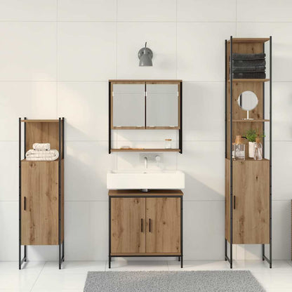 Bathroom Furniture Set 4 pcs Brown Engineered wood