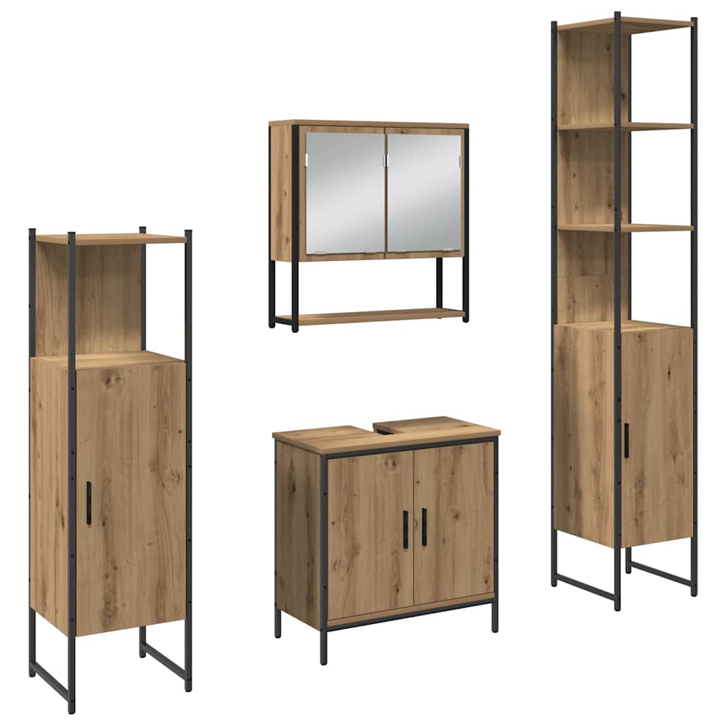 Bathroom Furniture Set 4 pcs Brown Engineered wood