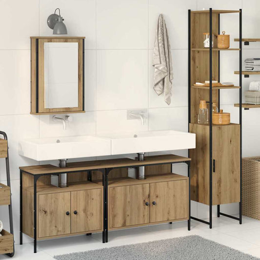 Bathroom Furniture Set 4 pcs Artisan Oak Engineered Wood