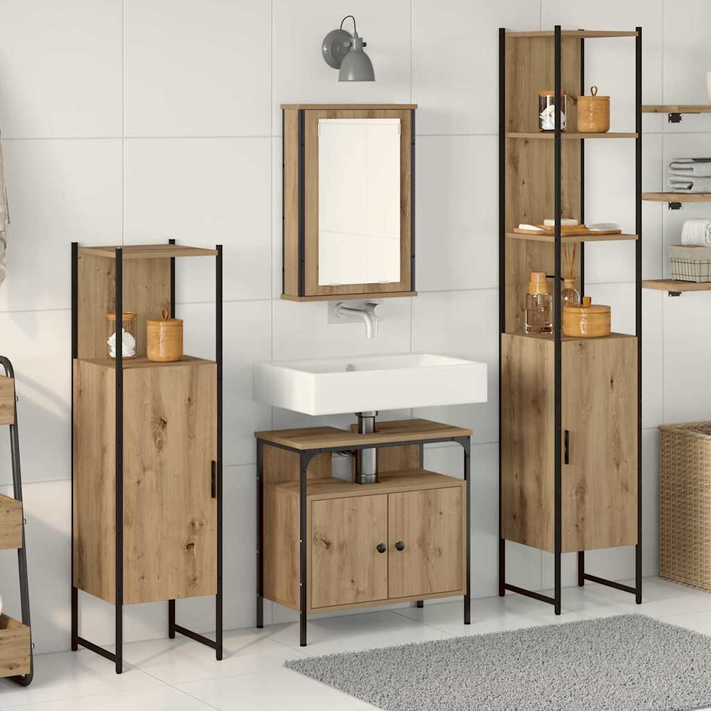 Bathroom Furniture Set 4 pcs Artisan Oak Engineered Wood