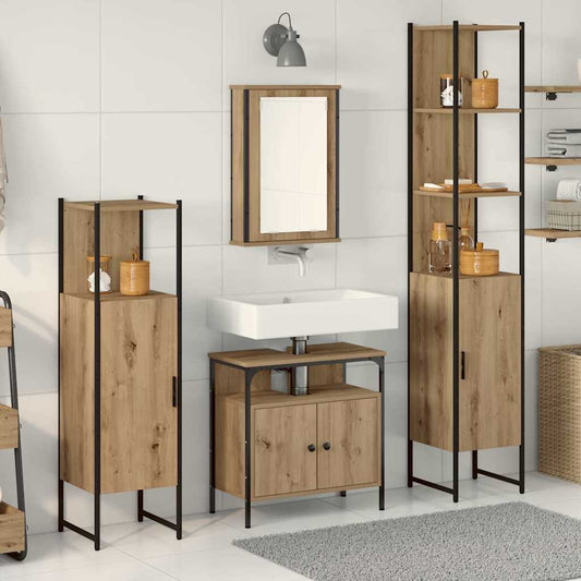 Bathroom Furniture Set 4 pcs Artisan Oak Engineered Wood