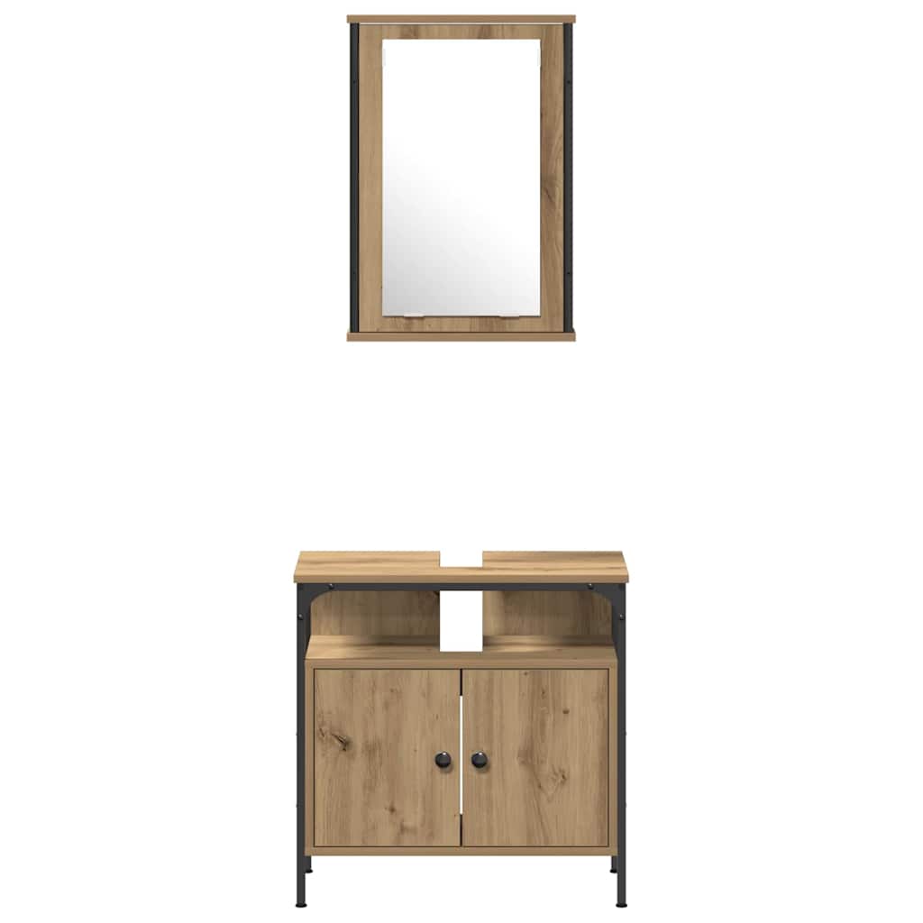 Bathroom Furniture Set 4 pcs Artisan Oak Engineered Wood
