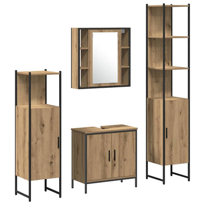 Bathroom Furniture Set 4 pcs Brown Engineered wood