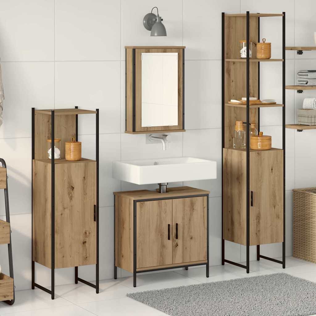 Bathroom Furniture Set 4 pcs Brown Engineered wood