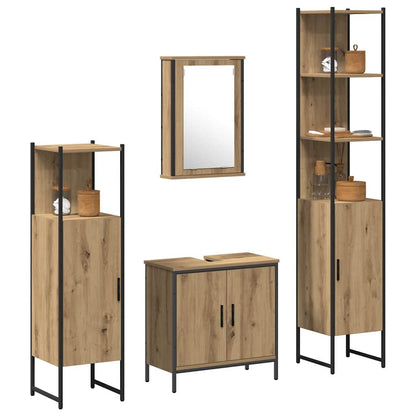 Bathroom Furniture Set 4 pcs Brown Engineered wood