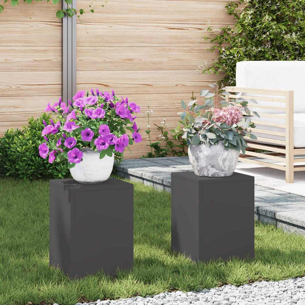 Plant Stand 2 pcs Black 24 x 24 x 35 cm Cold-rolled Steel