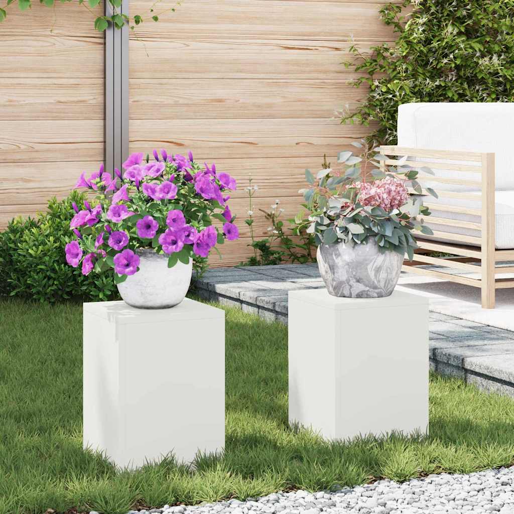 Plant Stand 2 pcs White 24 x 24 x 35 cm Cold-rolled Steel
