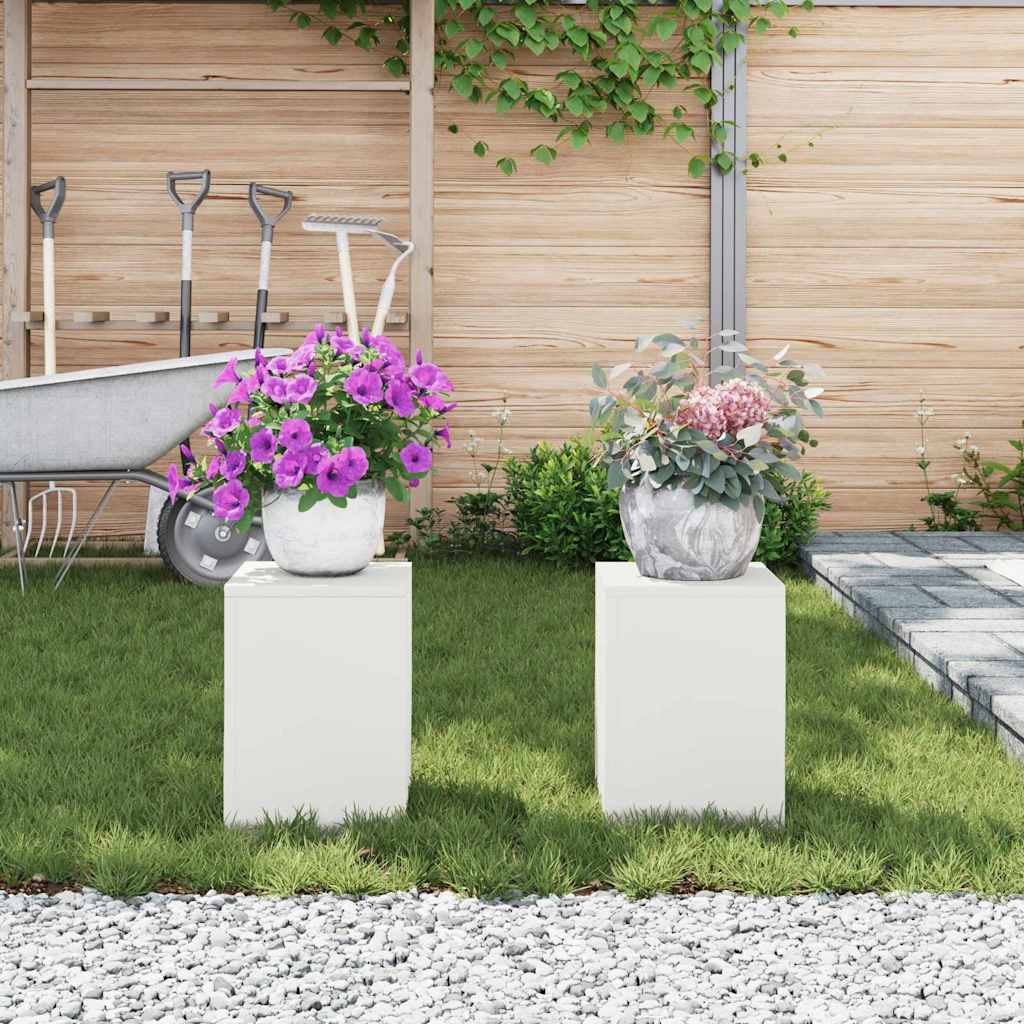 Plant Stand 2 pcs White 24 x 24 x 35 cm Cold-rolled Steel
