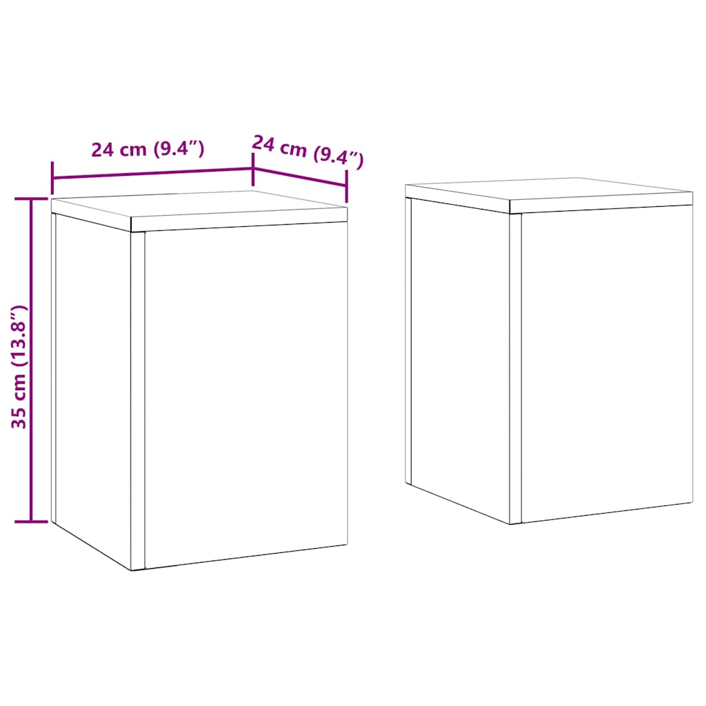 Plant Stand 2 pcs White 24 x 24 x 35 cm Cold-rolled Steel