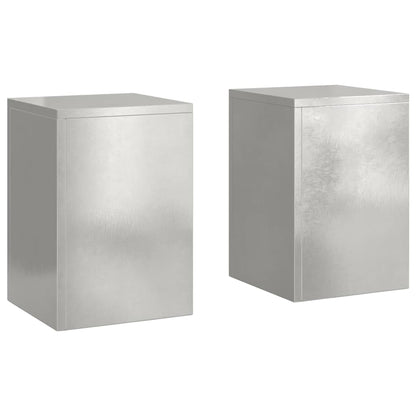 Plant Stand 2 pcs Silver 24 x 24 x 35 cm Stainless Steel