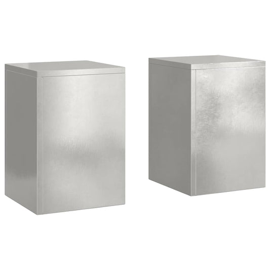 Plant Stand 2 pcs Silver 24 x 24 x 35 cm Stainless Steel