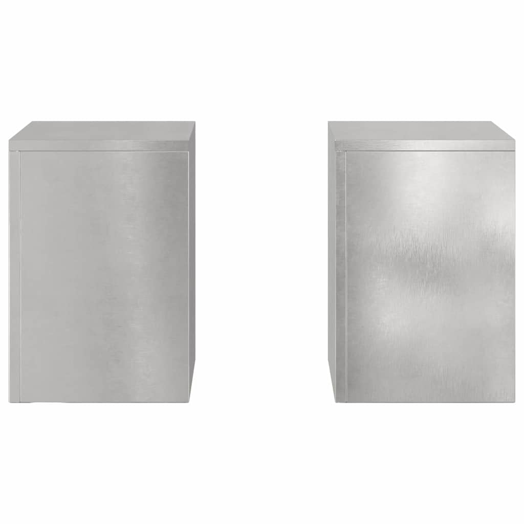 Plant Stand 2 pcs Silver 24 x 24 x 35 cm Stainless Steel