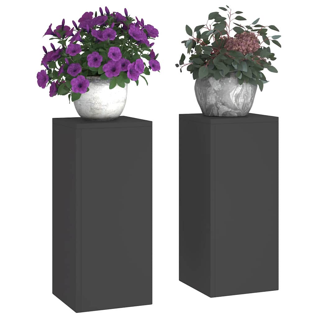 Plant Stand 2 pcs Black 24 x 24 x 55 cm Cold-rolled Steel