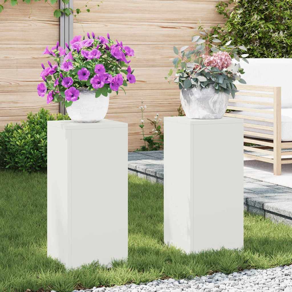 Plant Stand 2 pcs White 24 x 24 x 55 cm Cold-rolled Steel
