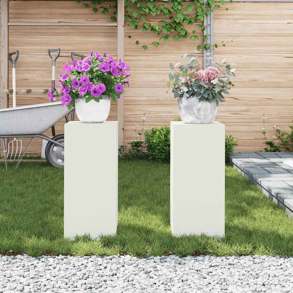 Plant Stand 2 pcs White 24 x 24 x 55 cm Cold-rolled Steel