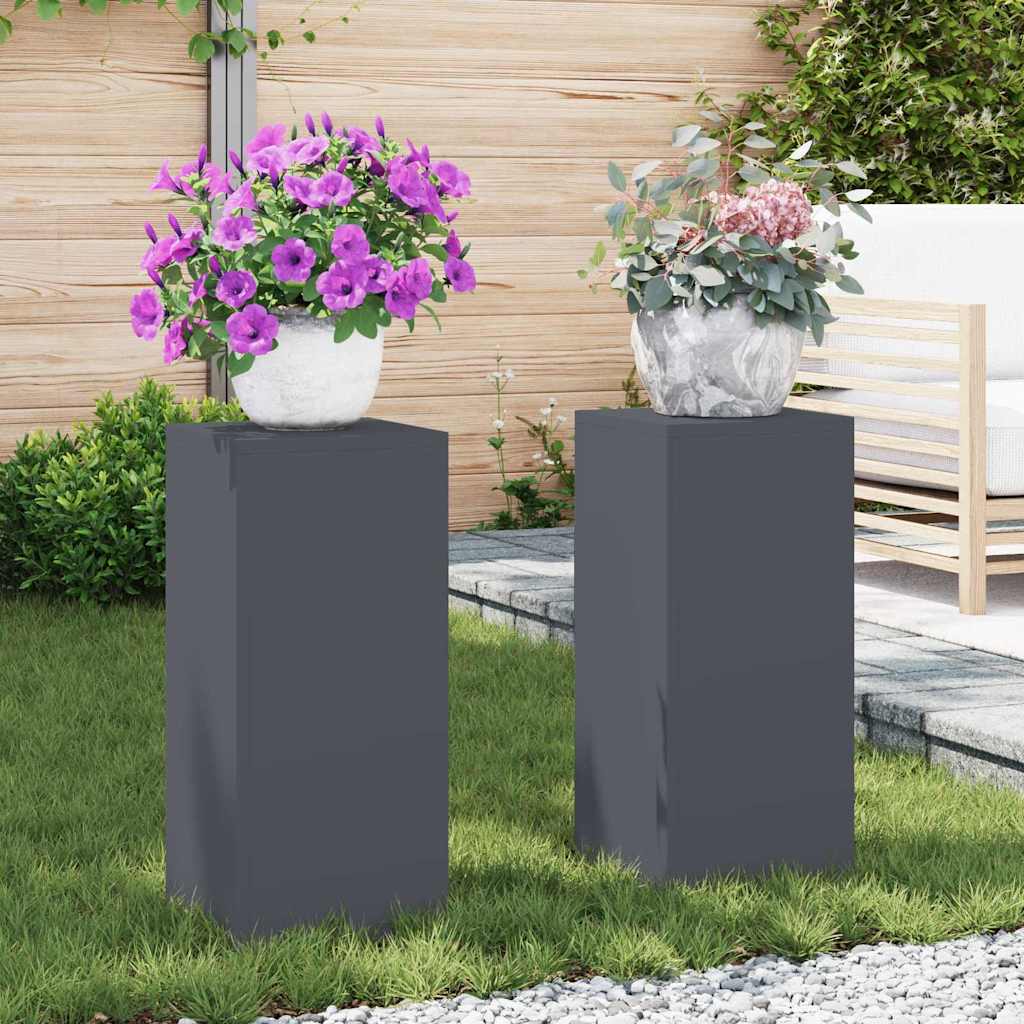 Plant Stand 2 pcs Anthracite 24 x 24 x 55 cm Cold-rolled Steel