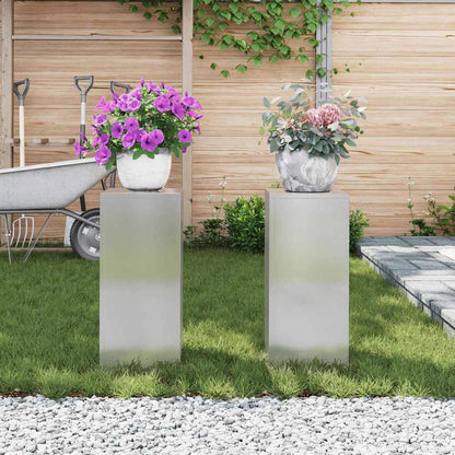 Plant Stand 2 pcs Silver 24 x 24 x 55 cm Stainless Steel