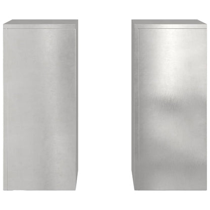 Plant Stand 2 pcs Silver 24 x 24 x 55 cm Stainless Steel