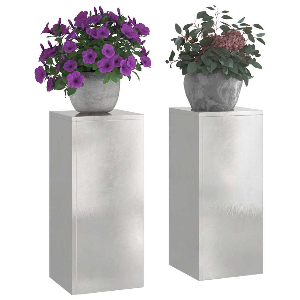 Plant Stand 2 pcs Silver 24 x 24 x 55 cm Stainless Steel