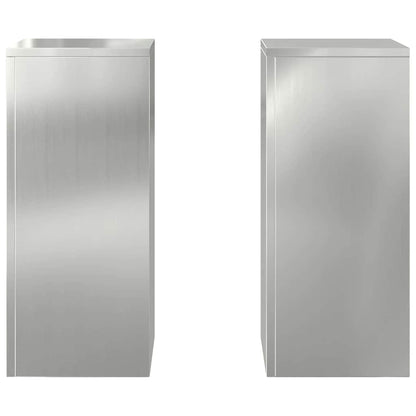 Plant Stand 2 pcs Silver 24 x 24 x 55 cm Galvanised Steel