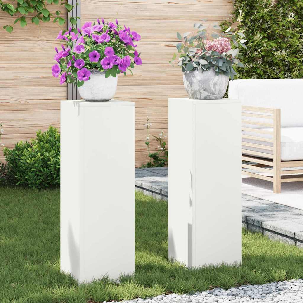 Plant Stand 2 pcs White 24 x 24 x 75 cm Cold-rolled Steel
