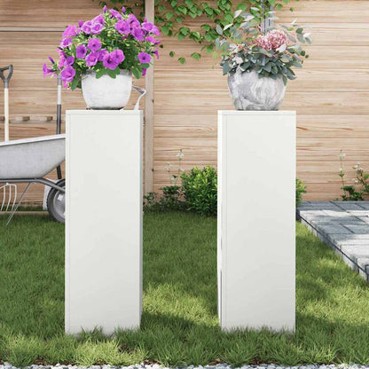 Plant Stand 2 pcs White 24 x 24 x 75 cm Cold-rolled Steel