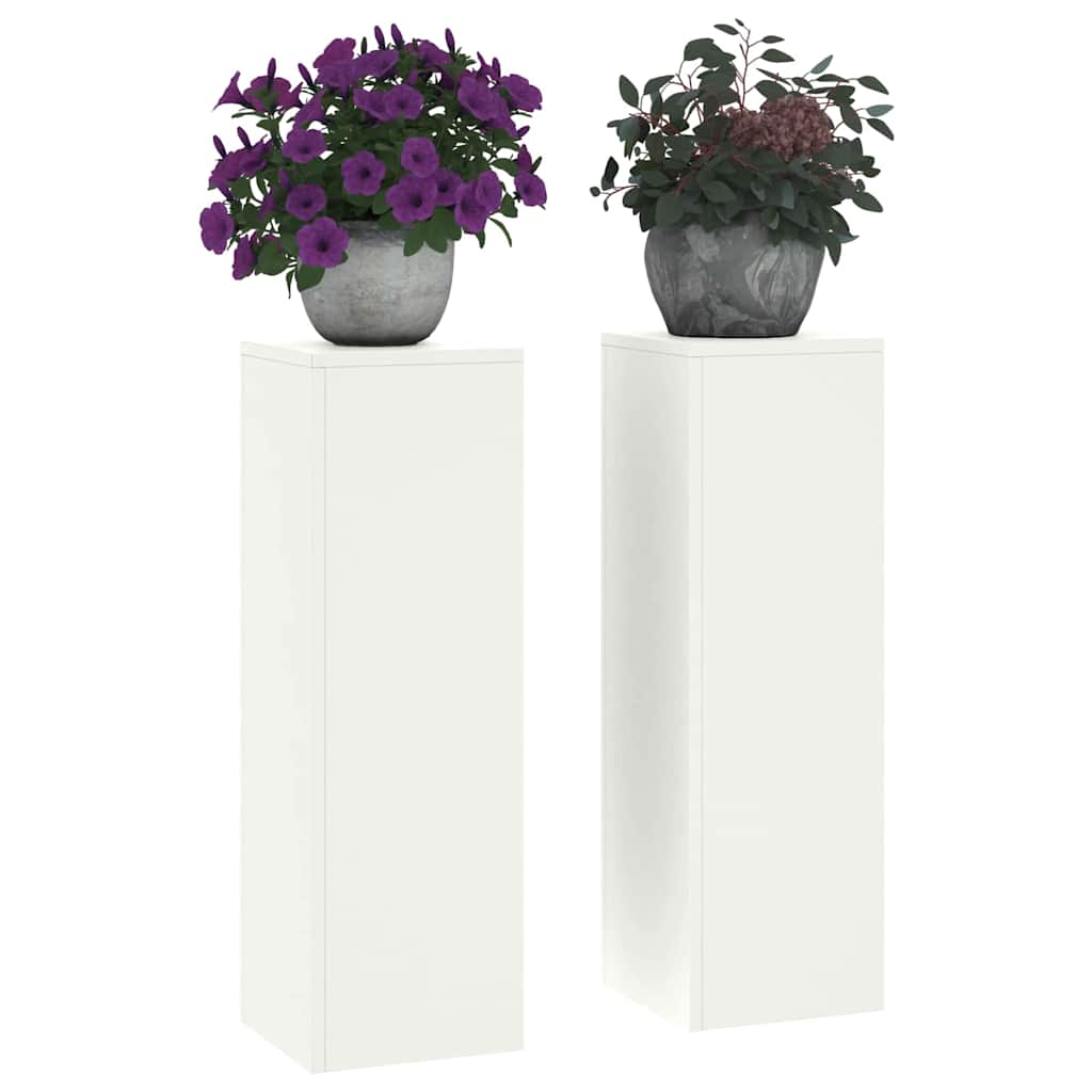 Plant Stand 2 pcs White 24 x 24 x 75 cm Cold-rolled Steel