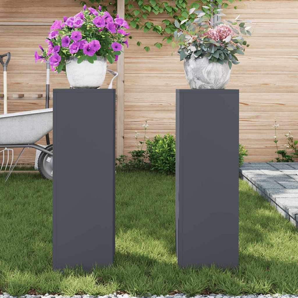 Plant Stand 2 pcs Anthracite 24 x 24 x 75 cm Cold-rolled Steel