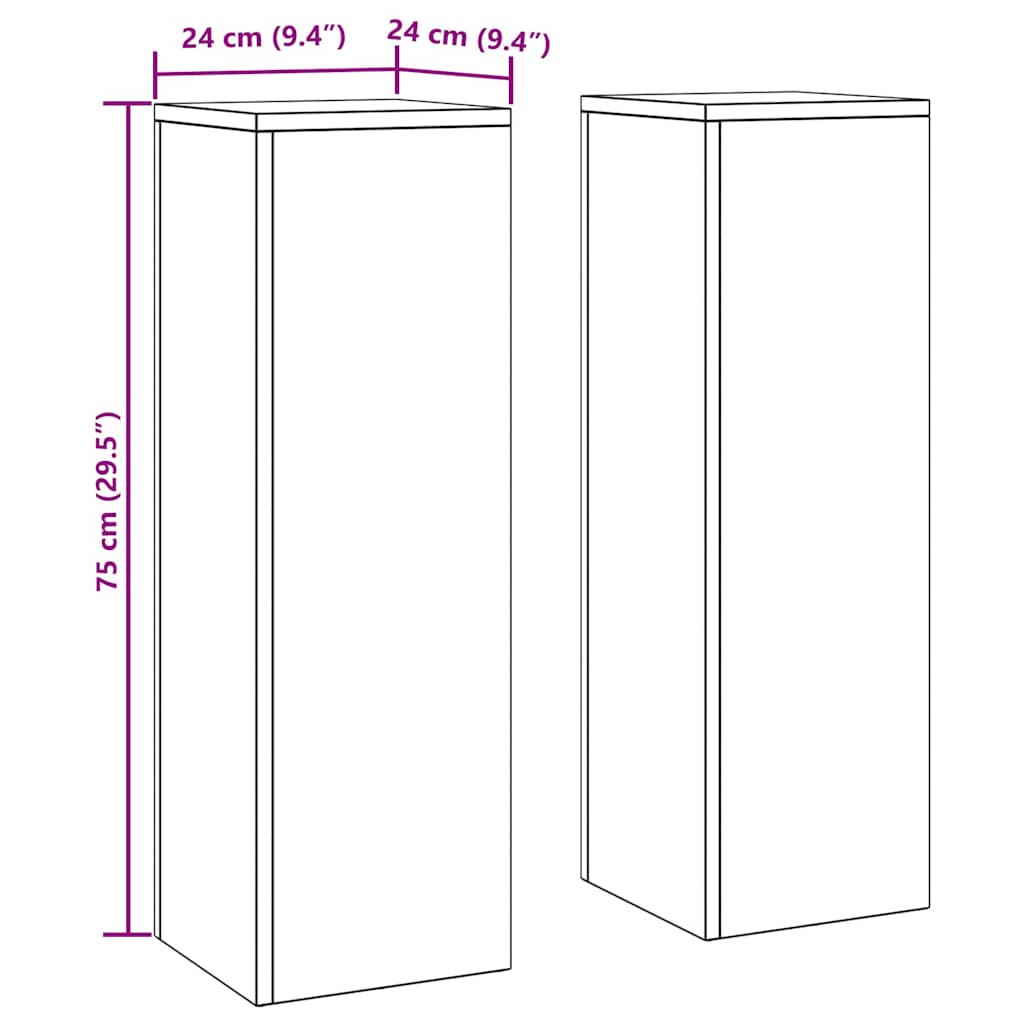 Plant Stand 2 pcs Anthracite 24 x 24 x 75 cm Cold-rolled Steel