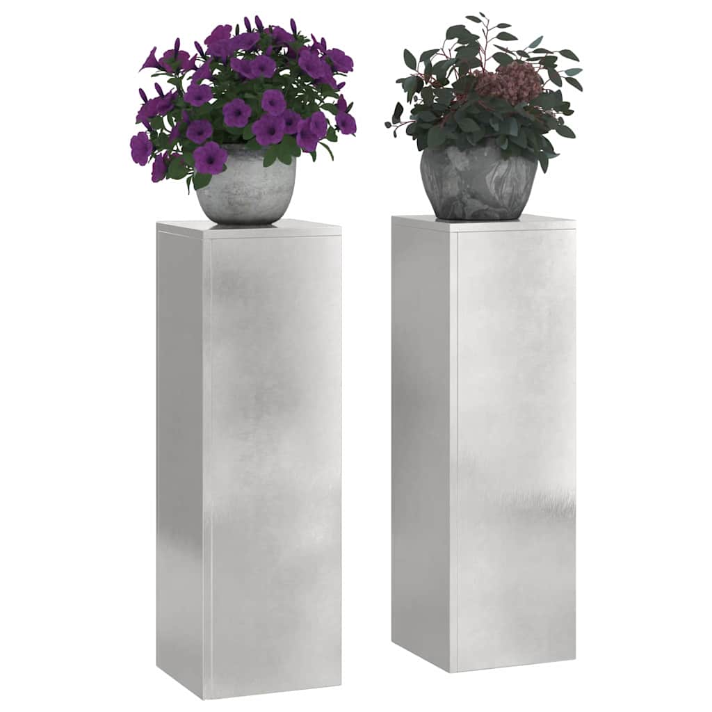 Plant Stand 2 pcs Silver 24 x 24 x 75 cm Stainless Steel