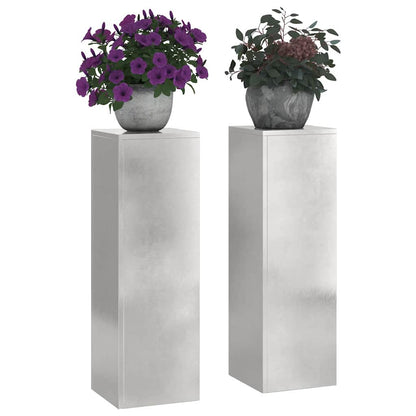 Plant Stand 2 pcs Silver 24 x 24 x 75 cm Stainless Steel