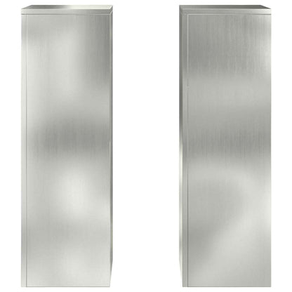 Plant Stand 2 pcs Silver 24 x 24 x 75 cm Galvanised Steel
