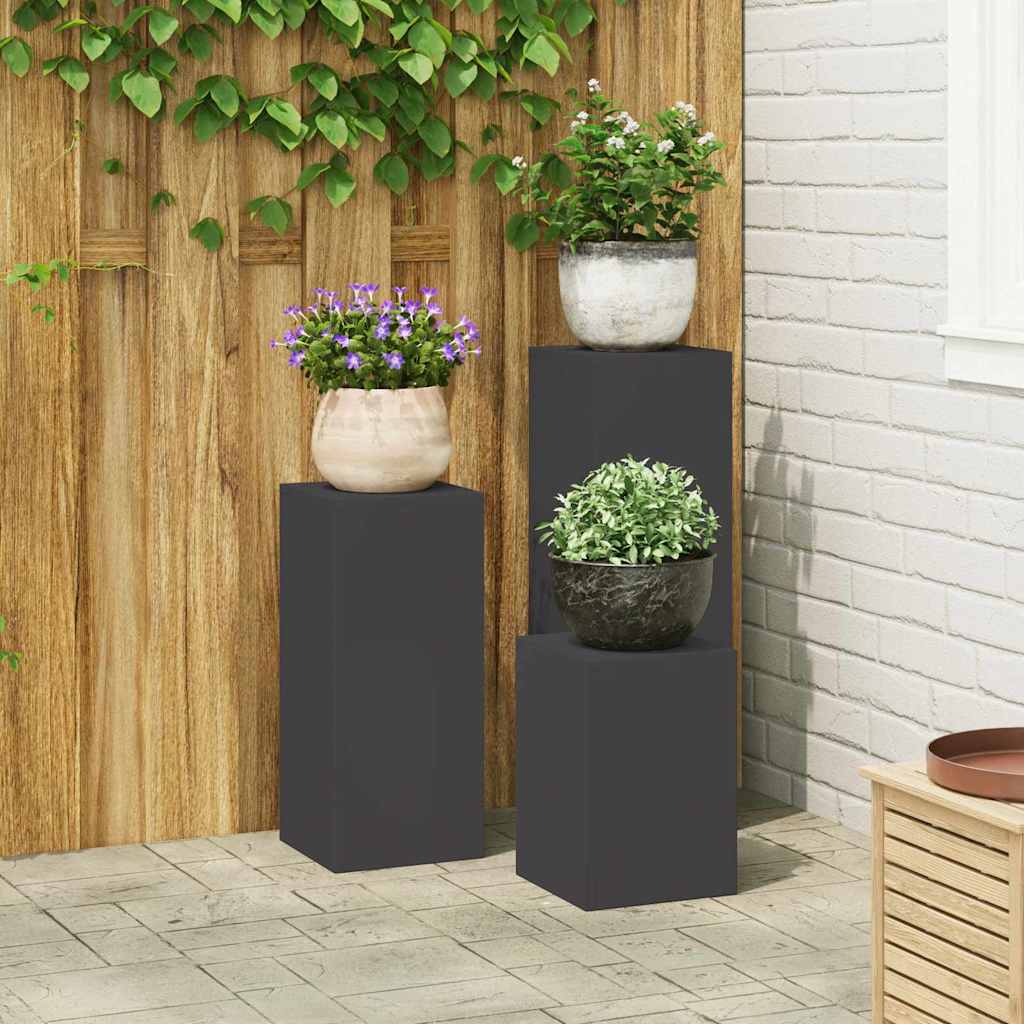 Plant Stand 3 pcs Black 24 x 24 x 75 cm Cold-rolled Steel