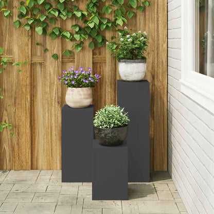 Plant Stand 3 pcs Black 24 x 24 x 75 cm Cold-rolled Steel