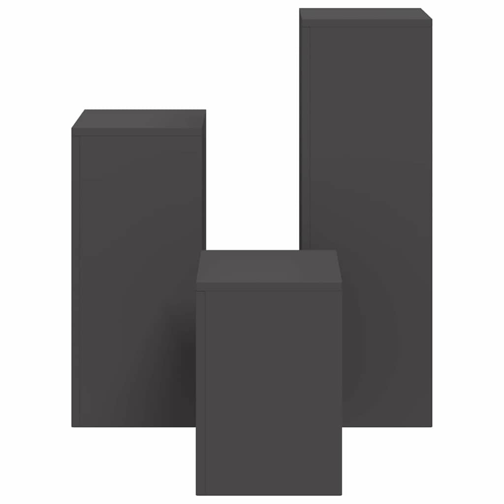 Plant Stand 3 pcs Black 24 x 24 x 75 cm Cold-rolled Steel