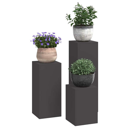 Plant Stand 3 pcs Black 24 x 24 x 75 cm Cold-rolled Steel