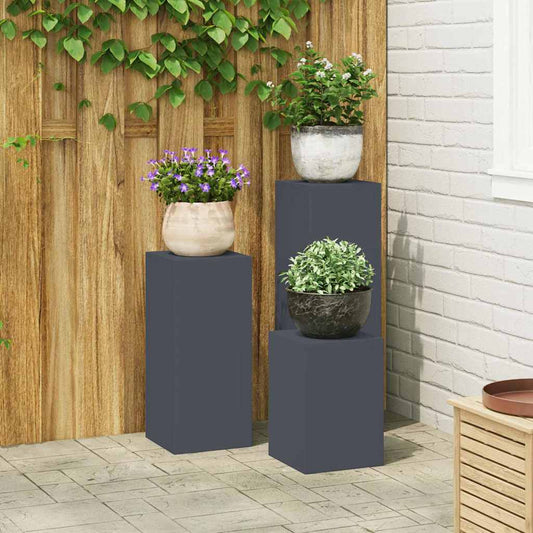 Plant Stand 3 pcs Anthracite 24 x 24 x 75 cm Cold-rolled Steel