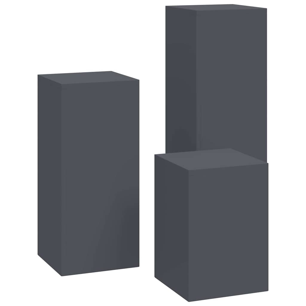 Plant Stand 3 pcs Anthracite 24 x 24 x 75 cm Cold-rolled Steel
