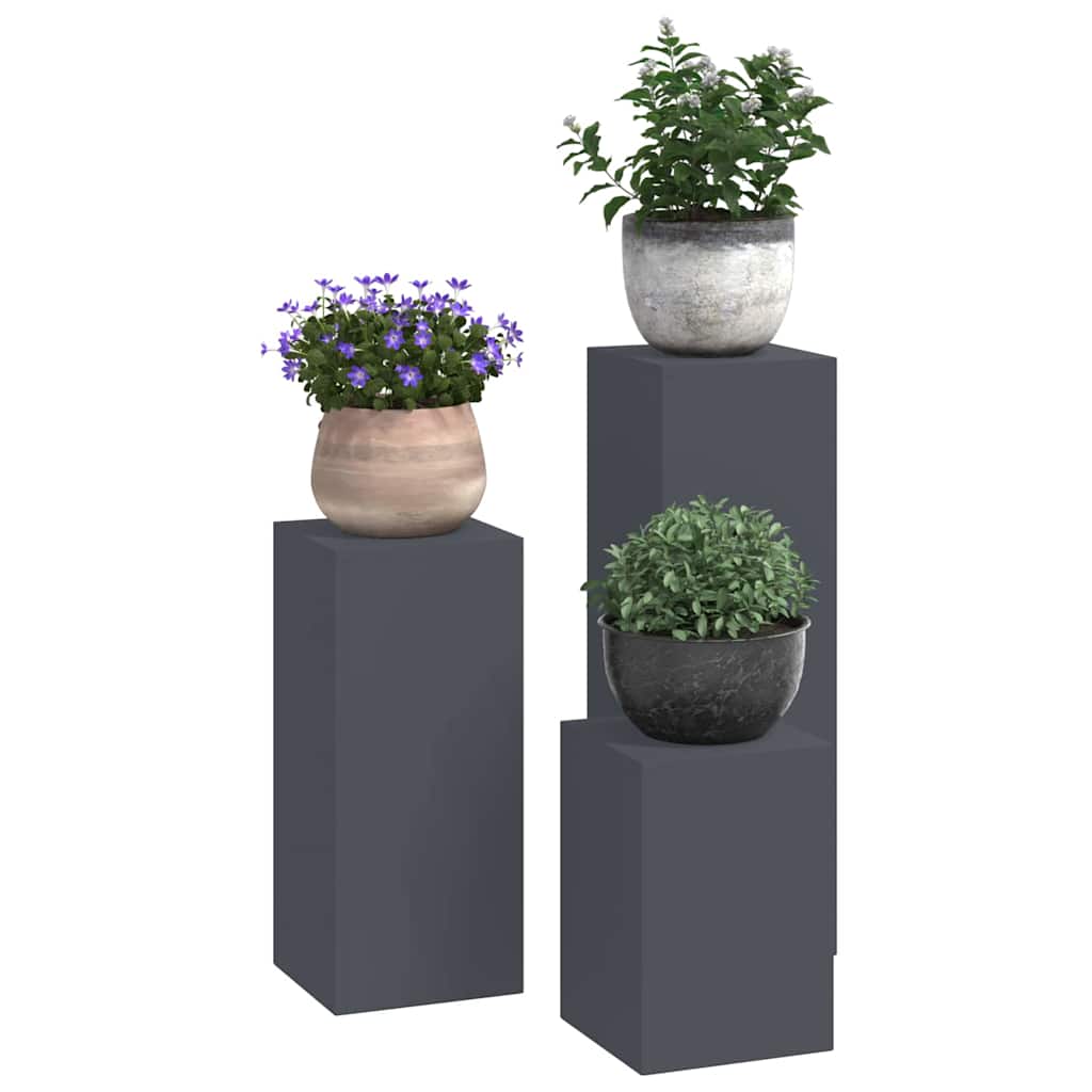 Plant Stand 3 pcs Anthracite 24 x 24 x 75 cm Cold-rolled Steel
