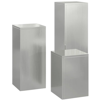 Plant Stand 3 pcs Silver 24 x 24 x 75 cm Galvanised Steel