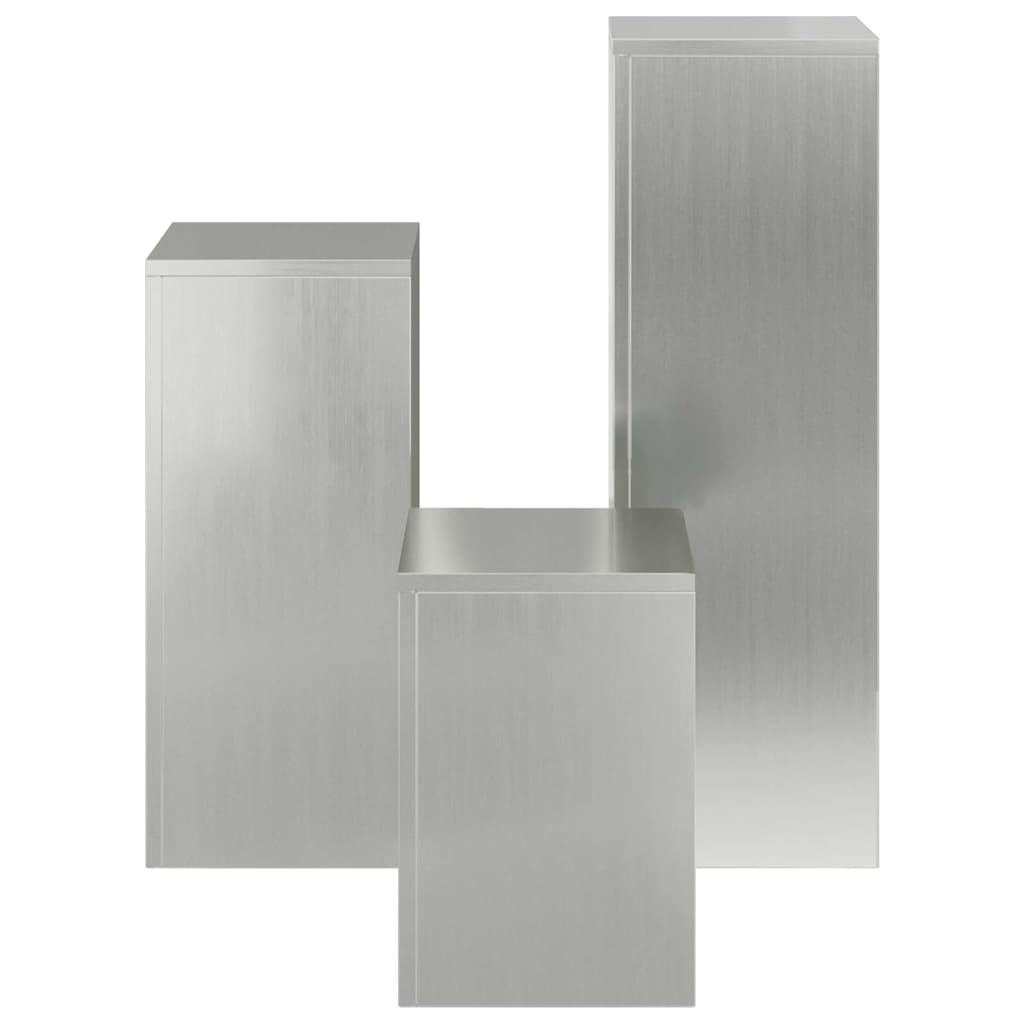 Plant Stand 3 pcs Silver 24 x 24 x 75 cm Galvanised Steel