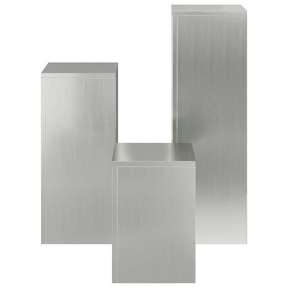 Plant Stand 3 pcs Silver 24 x 24 x 75 cm Galvanised Steel