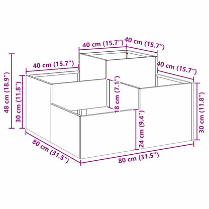Garden Planter Silver 80 x 80 x 48 cm Stainless steel