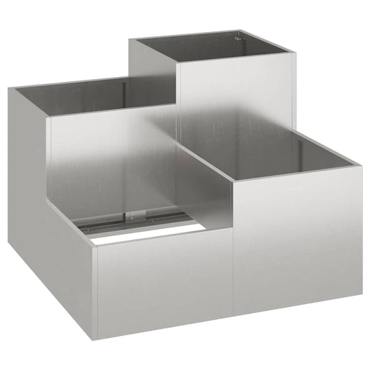 Garden Planter Silver 80 x 80 x 60 cm Stainless steel