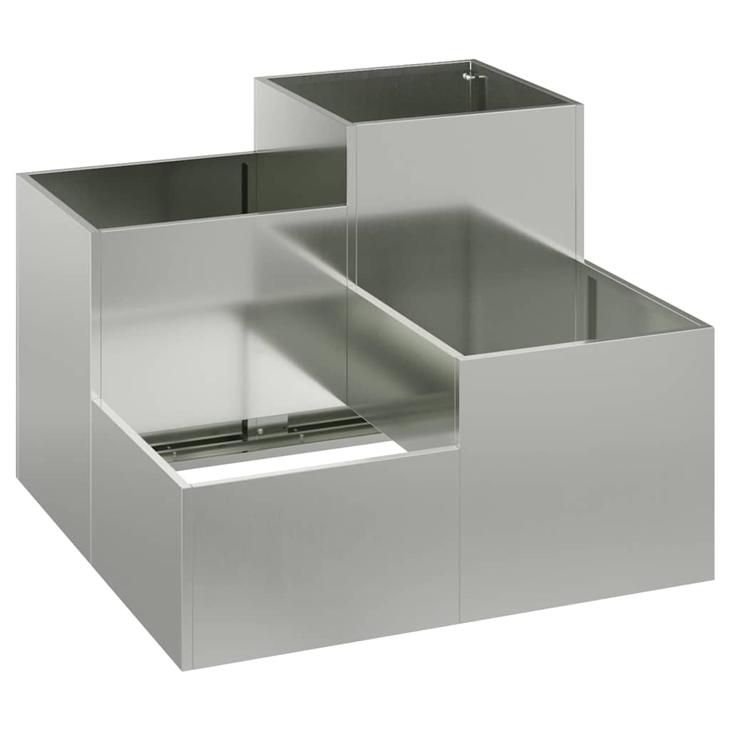 Garden Planter Silver 80 x 80 x 60 cm Galvanised steel