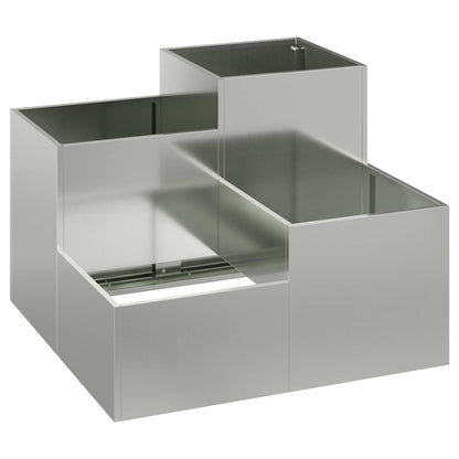Garden Planter Silver 80 x 80 x 60 cm Galvanised steel