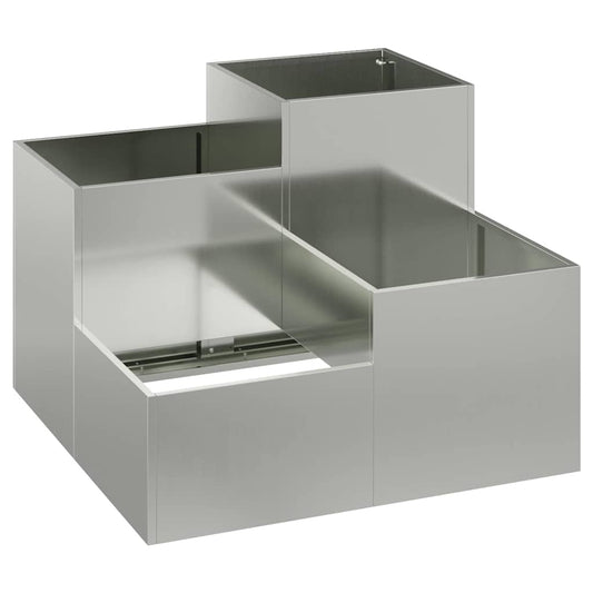 Garden Planter Silver 80 x 80 x 60 cm Galvanised steel