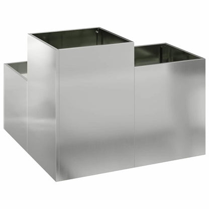 Garden Planter Silver 80 x 80 x 60 cm Galvanised steel